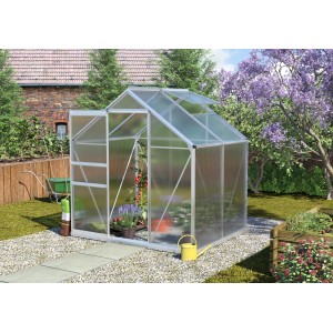 Vitavia Gewächshaus Calypso 3000 mit Zubehör-Set im Garten.