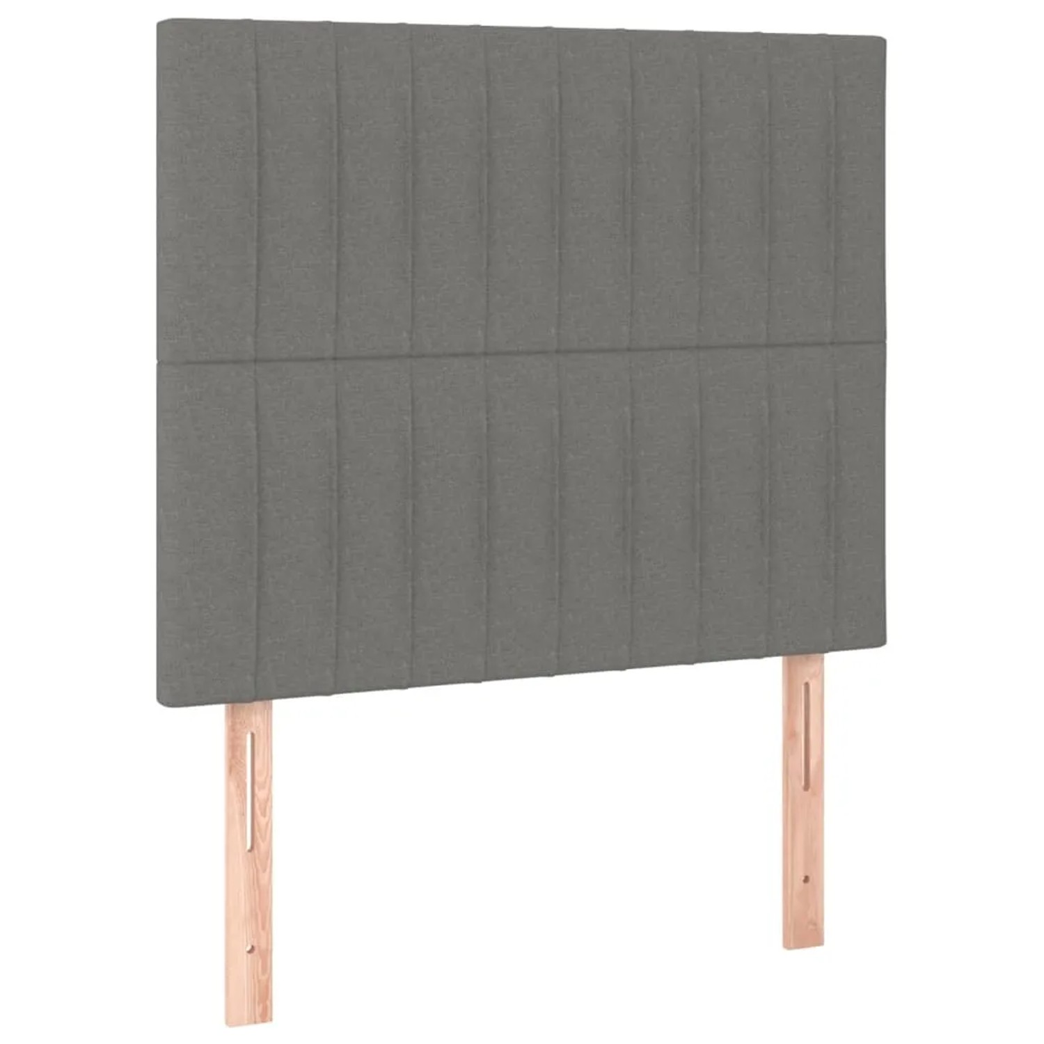 Boxspringbett vidaXL, dunkelgrau, 90x190 cm mit Stoffbezug und Kopfteil.