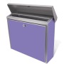 Banjado Edelstahl Briefkasten mit Lavendel Motiv, ohne Zeitungsfach, 38.5x31.5x12cm.