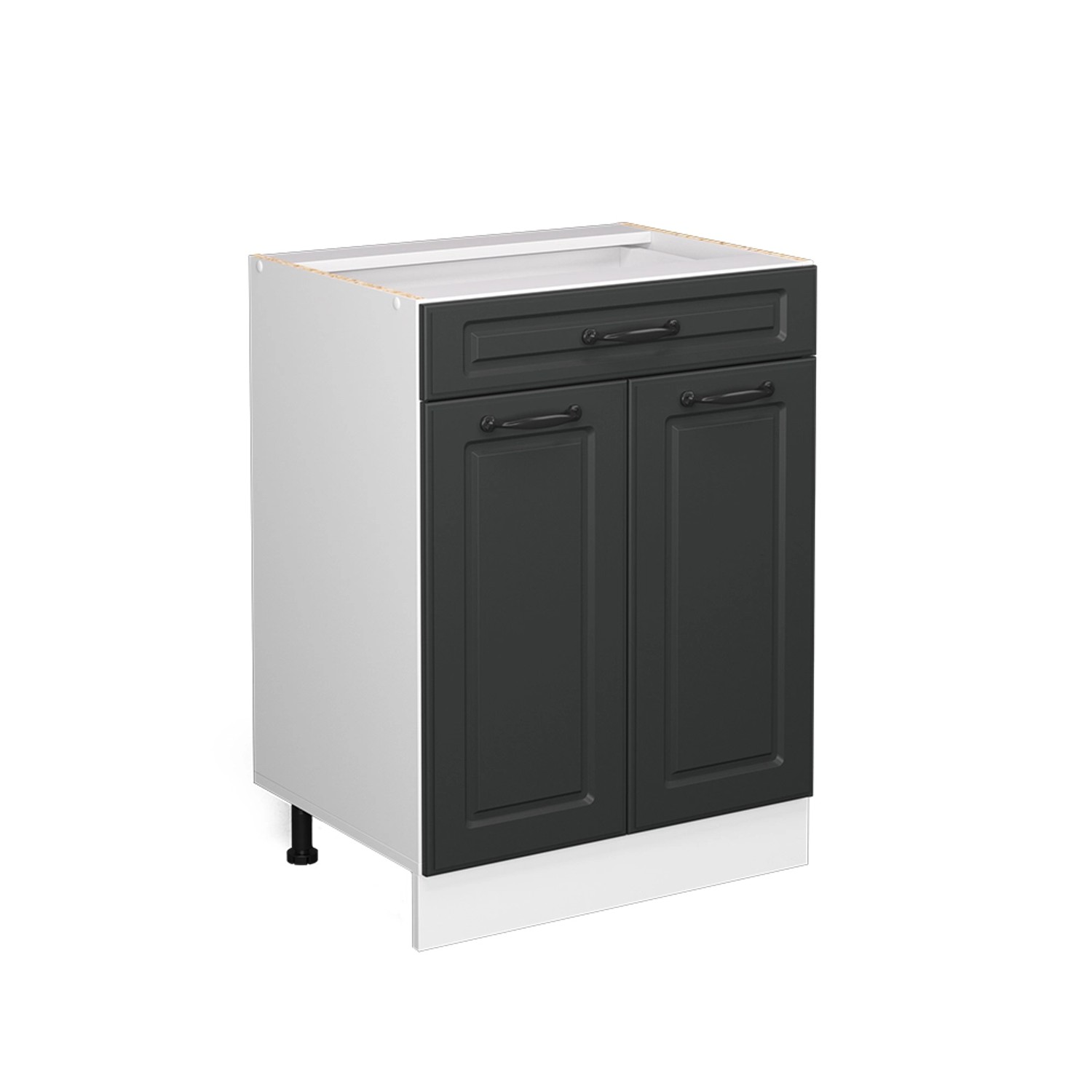 Vicco Küchenunterschrank R-Line Anthrazit Landhaus/Weiß 60 cm mit Schublade ohne Arbeitsplatte