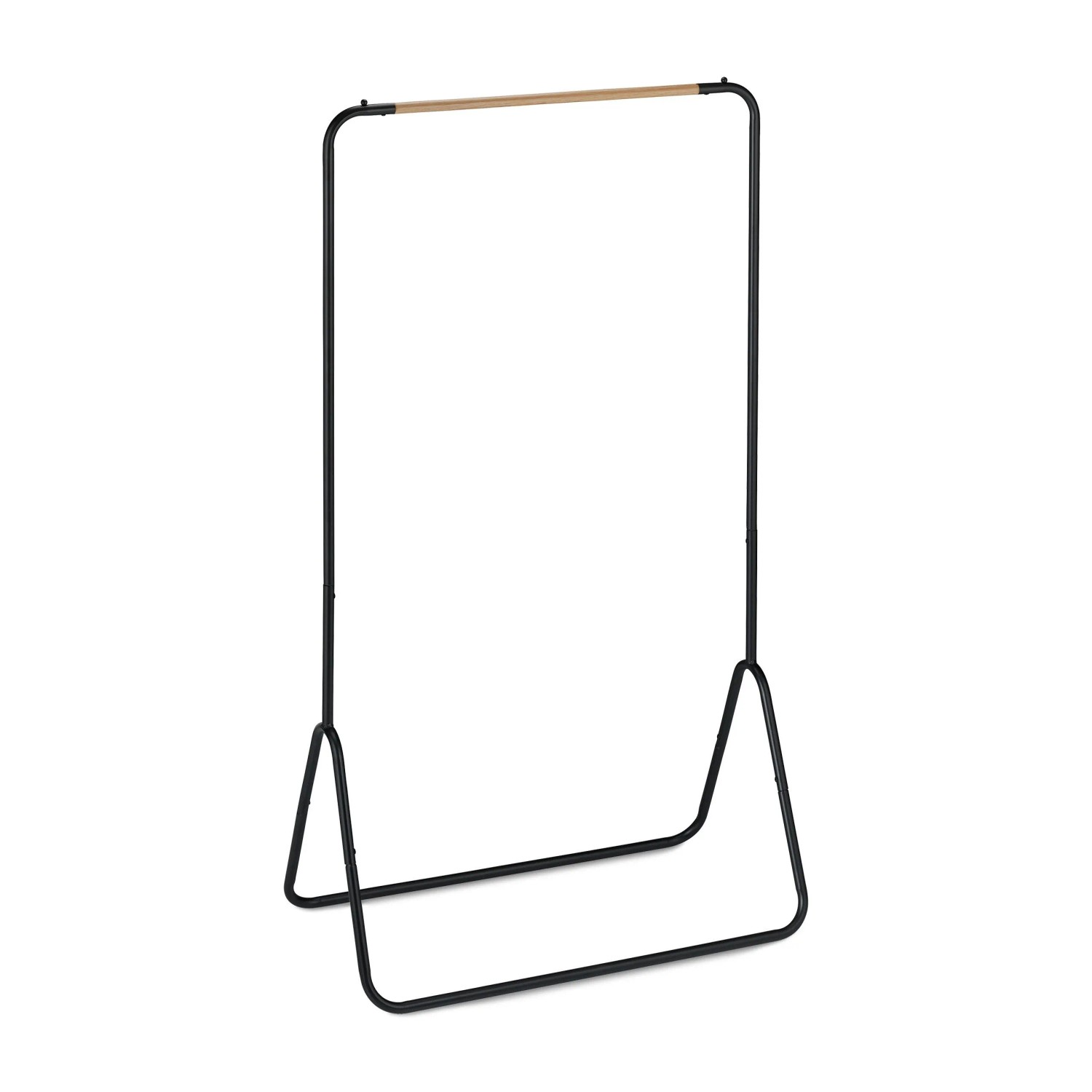 Relaxdays Kleiderständer Metall Holzoptik Schwarz 145 cm x 80 cm x 44 cm