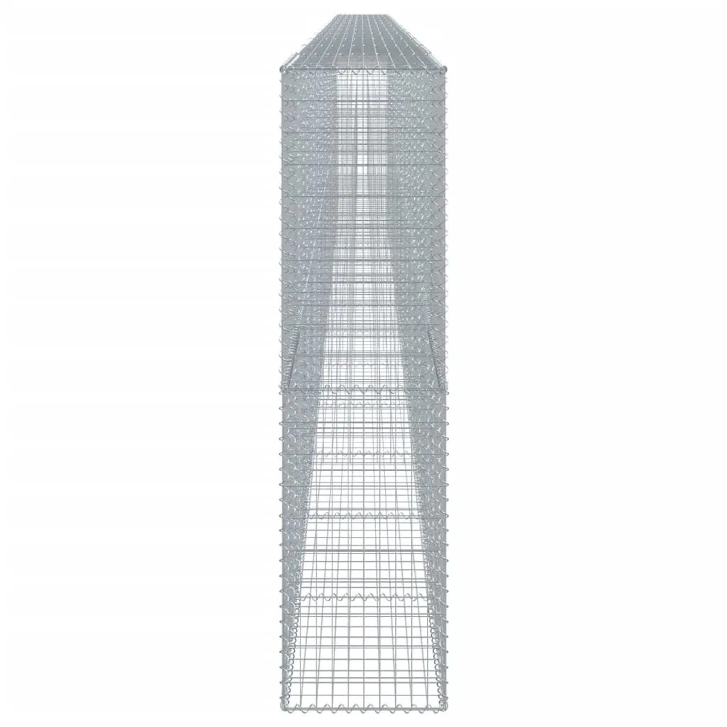 Silberne vidaXL Gabione mit Deckel, 120x50x200 cm, aus Eisendraht für Hochbeete.