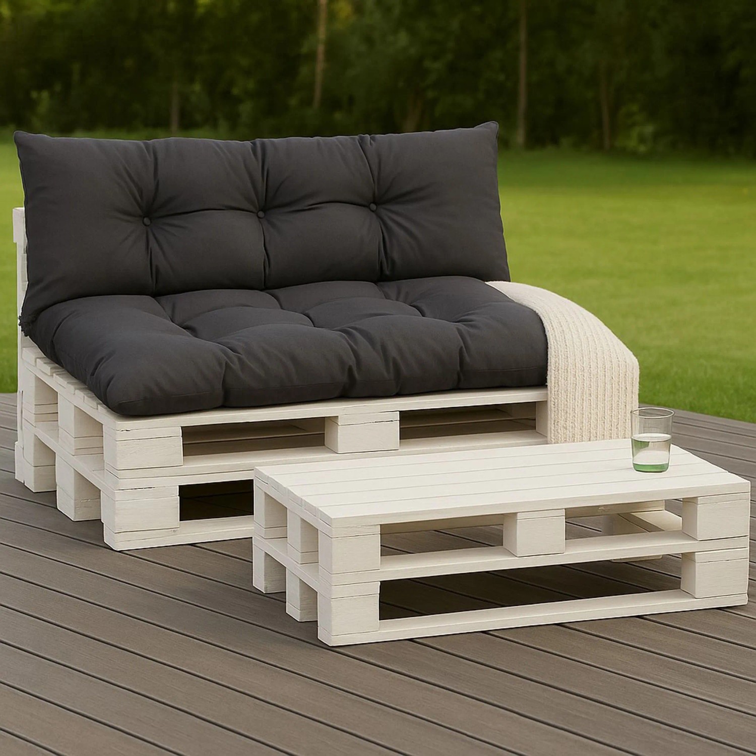 Setgarden Set Palettenkissen 120x60cm Sitzkissen + 120x60cm Rückenkissen 1tlg Anthrazit kaufen bei OBI