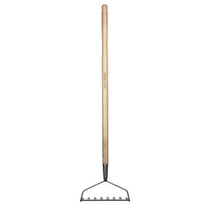 Kent & Stowe Kinder-Gartenrechen (84 cm) mit Eschenholzstiel und 8 Zinken aus Edelstahl.