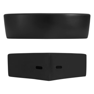 ML-Design Eck-Waschbecken, Keramik, Schwarz, 46x33cm, zur Wandmontage oder als Aufsatzwaschbecken.