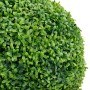 Detailaufnahme: Künstlicher Buchsbaum 'Kugelform' im Topf, grüne Kunstpflanze, 50 cm hoch.