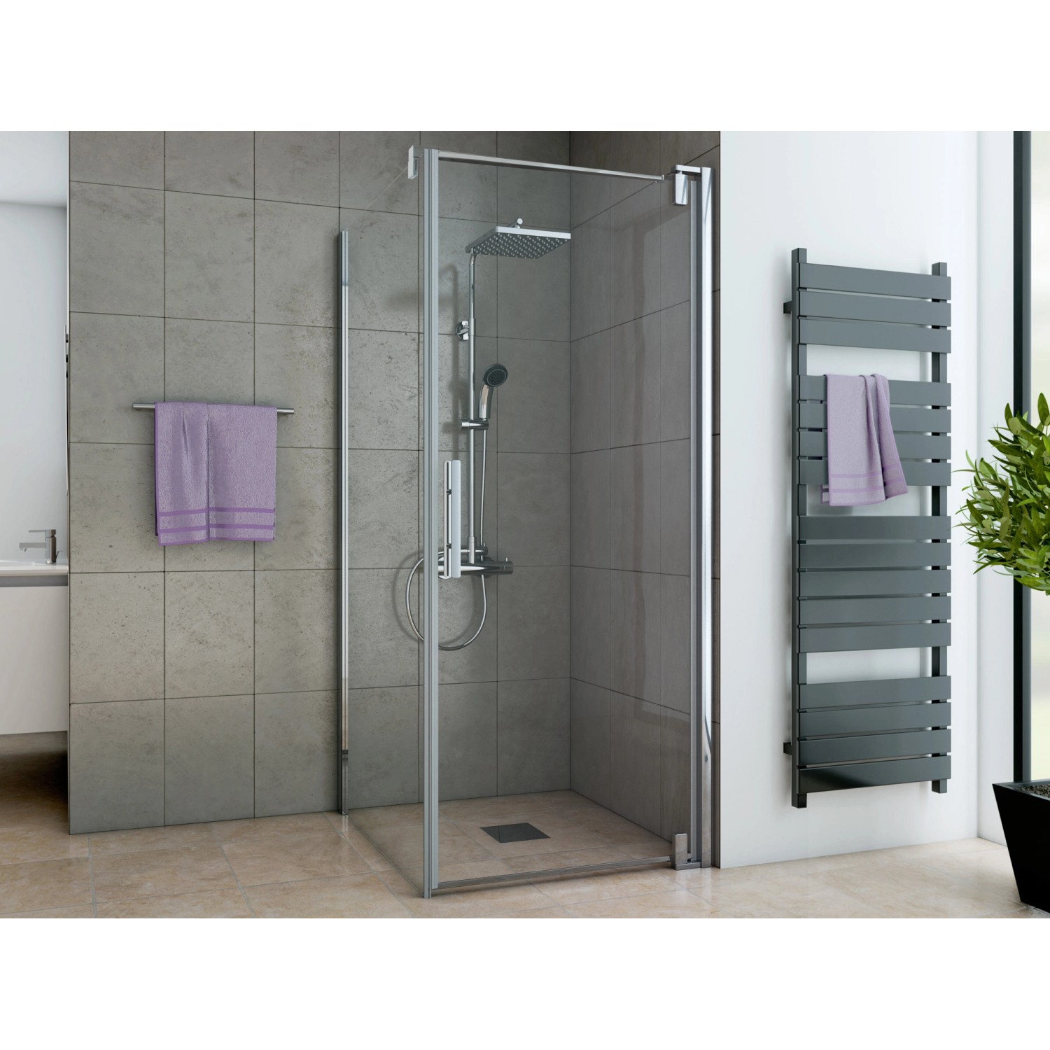Breuer Seitenwand links Europa Design Chrom Klarglas inkl. CER+ 100 cm