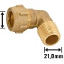 Klemmring-Winkel aus Messing, 15 mm x 21 mm (R 1/2), für Sanitär- und Heizungsinstallation.