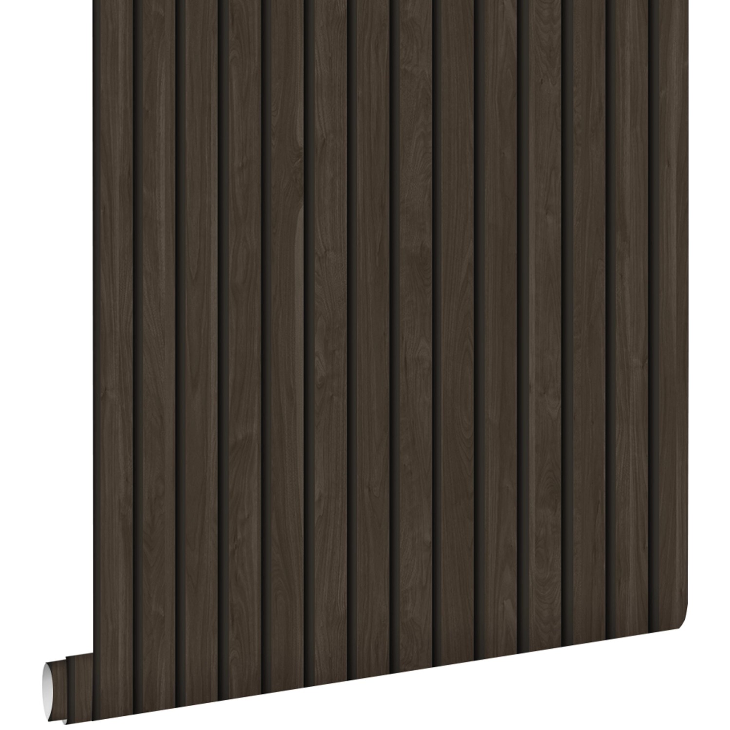 ESTAhome Tapete 3D Holzpaneele Dunkelbraun 53 cm x 10.05 m günstig online kaufen
