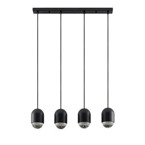 Lucande Pendelleuchte Amielle 9920031 Modern in Schwarz aus Metall 4-flammig GU10 Wohnzimmerleuchte