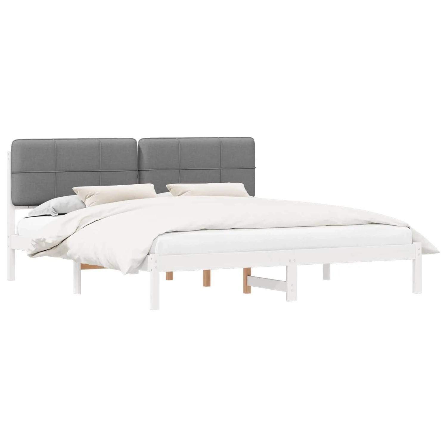 vidaXL Bettgestell mit Gepolstertem Kopfteil Dunkelgrau 200 x 200 cm 3405568