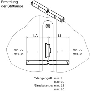 Bks Drückerstift geteilt 78430 Länge Innen 35 mm Länge Außen 65 mm Vierkant 9 mm Stahl verzinkt