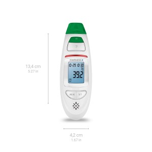 medisana TM 750 Connect Thermometer zur Messung der Körpertemperatur an Stirn oder Ohr.