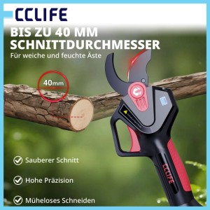 CCLIFE Akku Astschere 40mm 18V Ohne Akku Mit LCD Anzeige Und SK5 Klingen