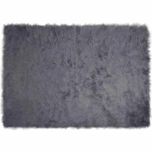 vidaXL Kunstschaffell Teppich Tafalla Anthrazit 140 x 200 cm Polyester 42021593