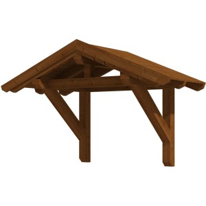 Nussbaumfarbenes Skan Holz Haustürvordach Siegen 1 aus Fichtenholz, 247x116 cm.