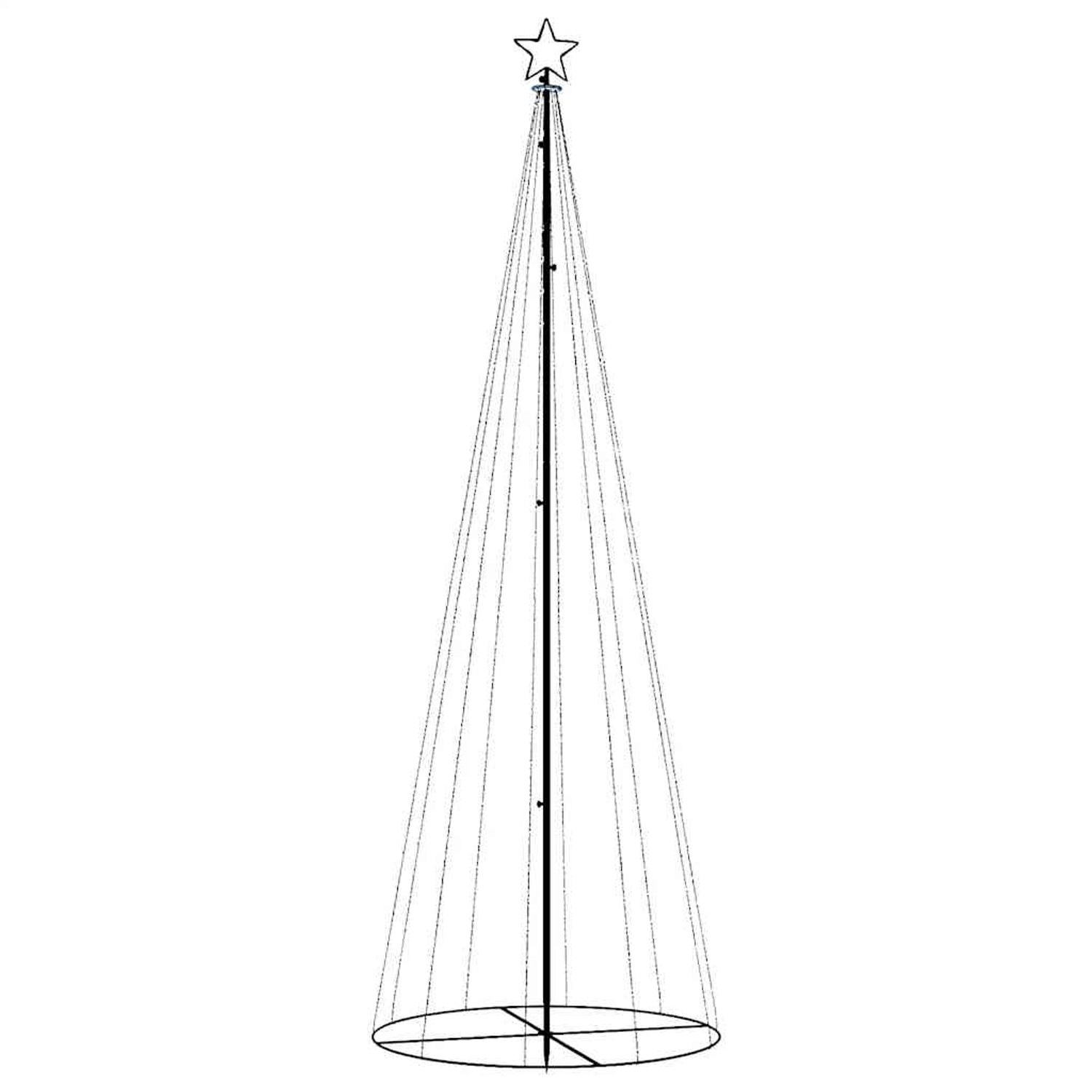 vidaXL LED-Weihnachtsbaum Kegelform Kaltweiß 310 LEDs 100x300 cm 343491