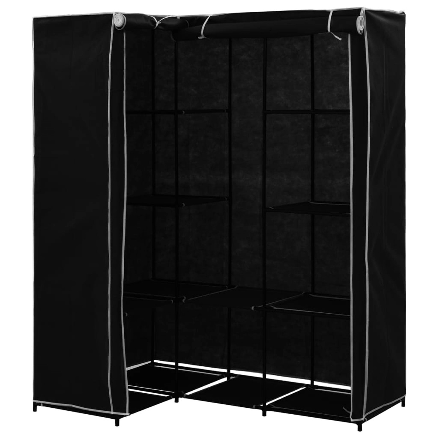 vidaXL Eckkleiderschrank Schwarz 130 x 87 x 169 cm