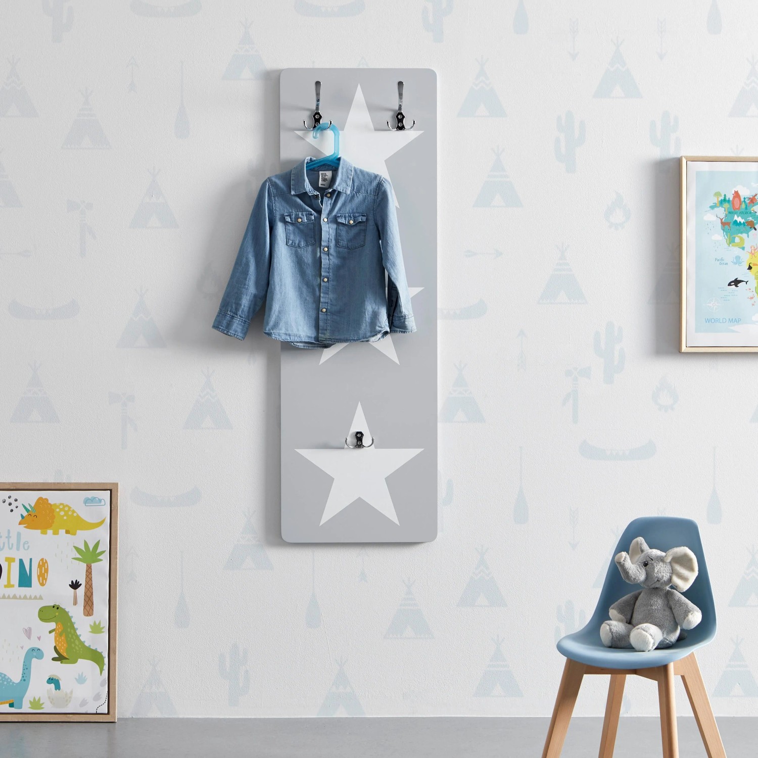 Bessagi Kids Kindergarderobe Arianna Grau/Weiß