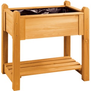 Wilk Kräuter-Hochbeet Basic Orange aus Holz mit Ablage für Garten, Terrasse oder Balkon.