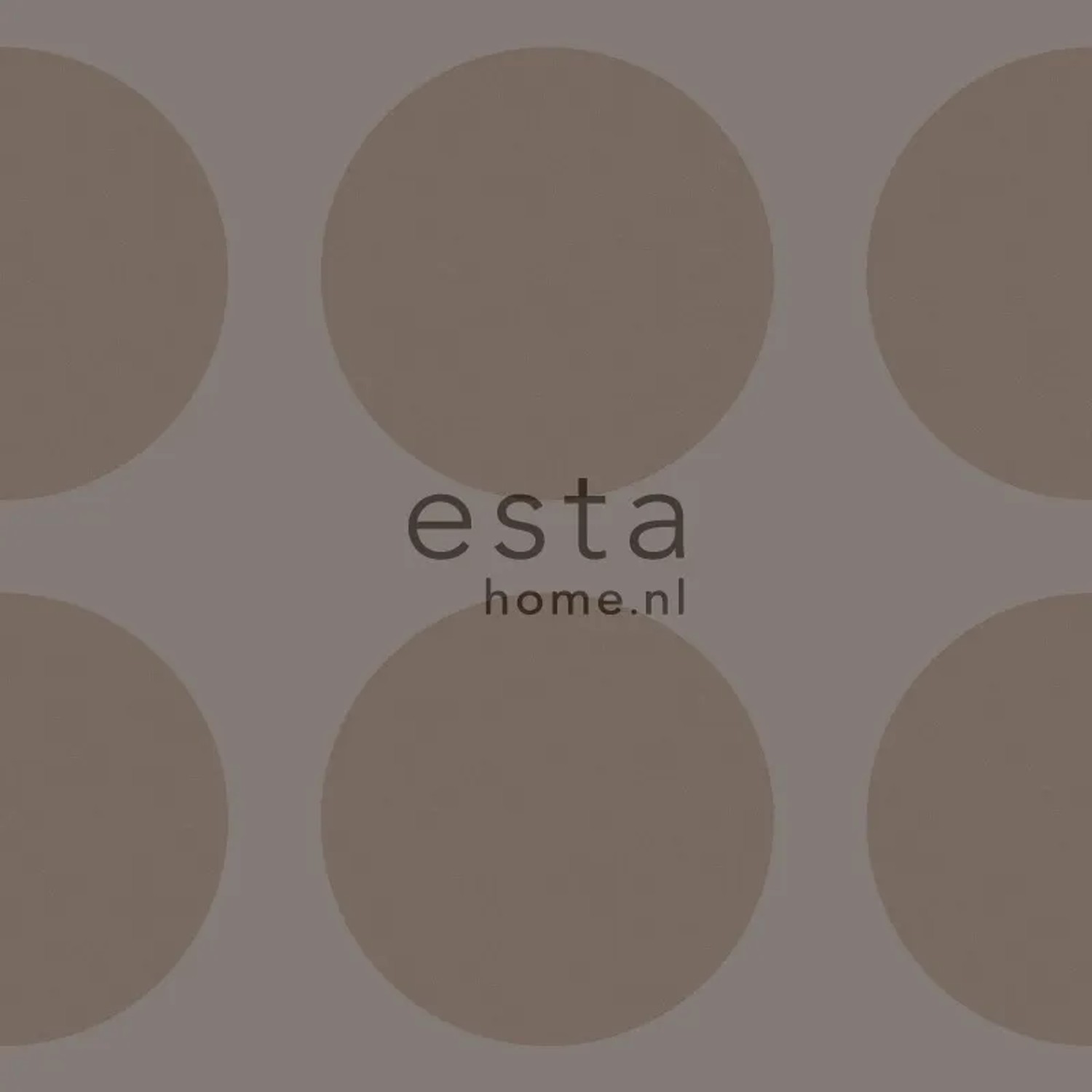 ESTAhome Vliestapete mit Kugeln in Taupe auf Leinenstruktur.