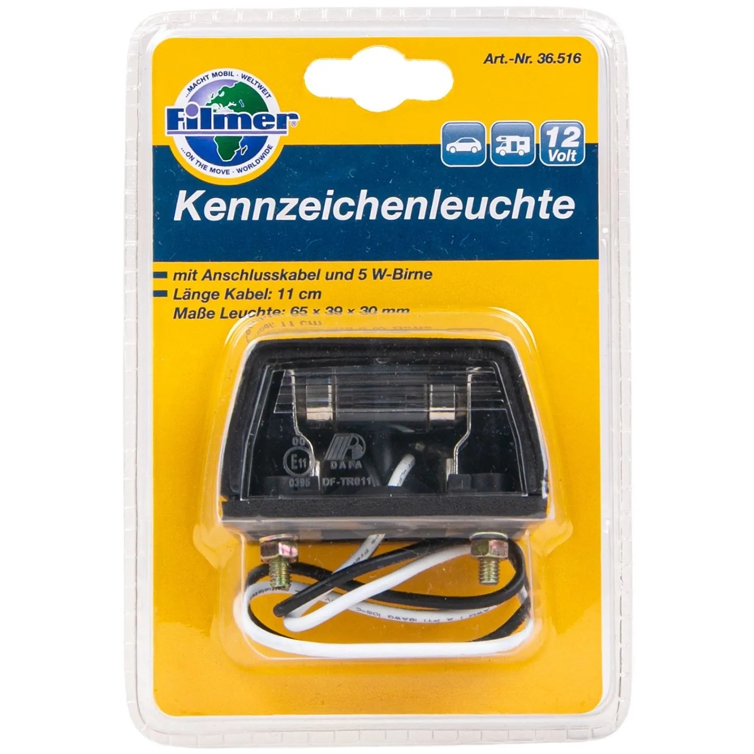 Filmer Kennzeichenleuchte 12V mit 5W Glühbirne