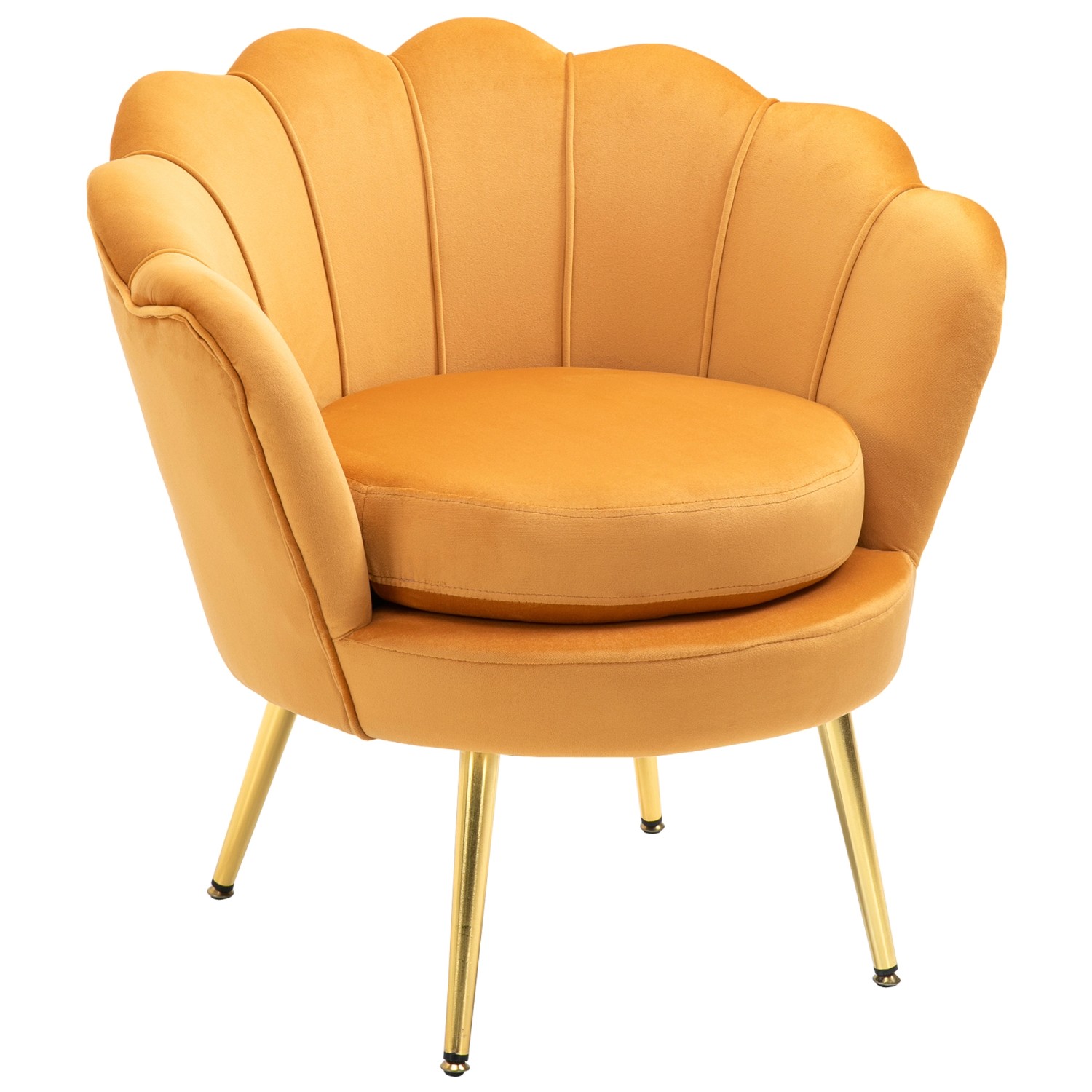 HOMCOM Polstersessel Polyester Gummiholz Gelb 76L x 67B x 74H cm günstig online kaufen