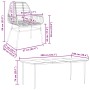vidaXL 9-teiliges Garten-Esszimmerset aus Rattan mit Glasplatte, Maße und Details.