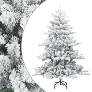 vidaXL Künstlicher Scharnier-Weihnachtsbaum Shneebedeckt Weiß 150 cm 42019327