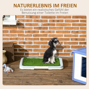 PawHut Hundetoilette mit Kunstrasen und Welpe für drinnen und draußen.