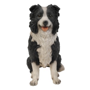 Sitzende Deko-Figur Hund Shepherd, 26 cm, für die Gartendekoration.