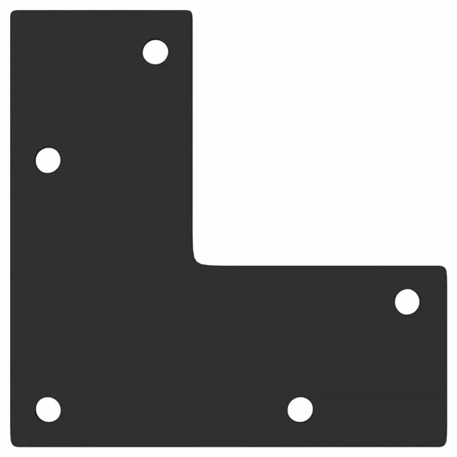 Schwarze Halterung für vidaXL Couchtischbeine, Stahl, mit Bohrlöchern.