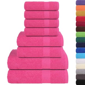 vidaXL 8-Tlg Handtuch-Set Rosa 360 g/m² 100% Baumwolle 137077