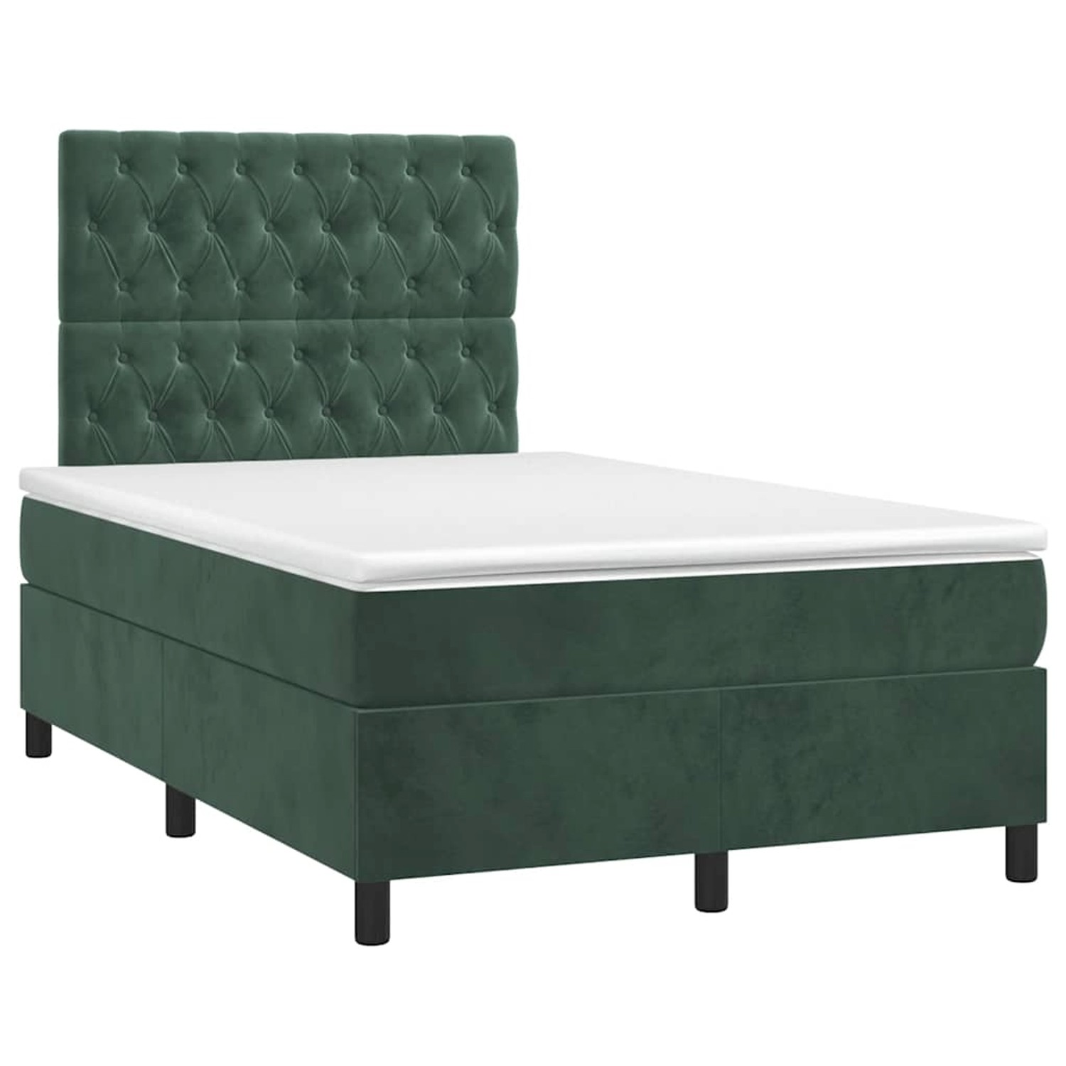vidaXL Boxspringbett mit Matratze & LED Dunkelgrün 120x190 cm Samt 3270332 günstig online kaufen