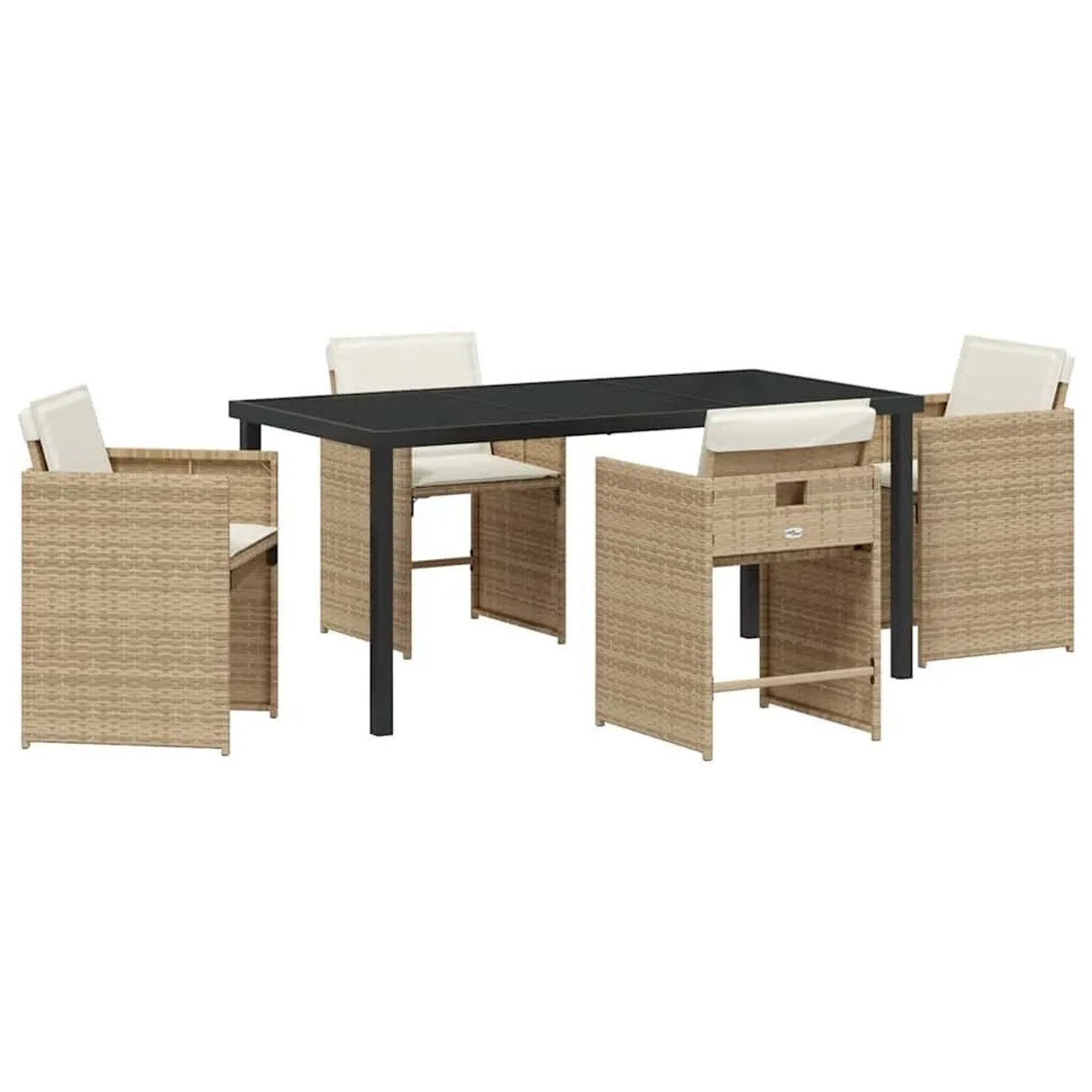 vidaXL Garten Essgruppe 5-Tlg Beige Poly-Rattan 3380703 günstig online kaufen