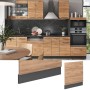 Vicco Frontblende für Küchenschrank, Goldkraft Eiche/Anthrazit, 60 cm. Für Geschirrspüler.