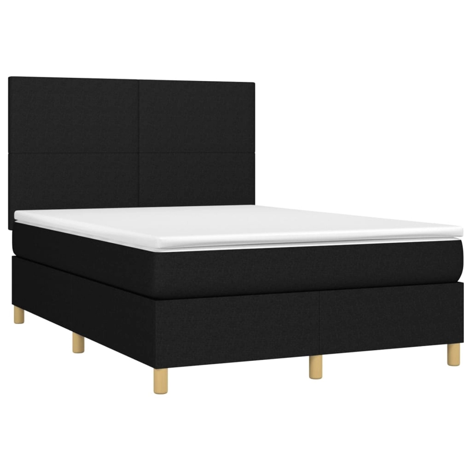 vidaXL Boxspringbett mit Matratze & LED Schwarz 140x200 cm Stoff 3135279 günstig online kaufen