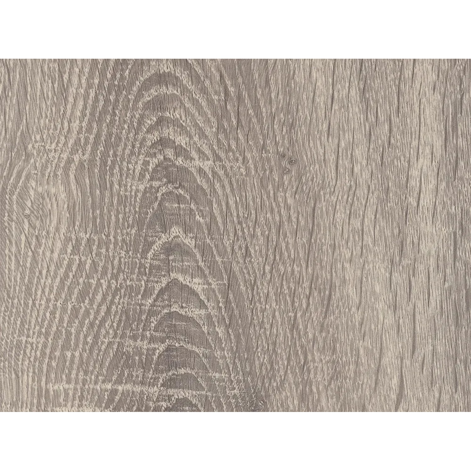Detailaufnahme: Heller Laminatboden in Eiche Altholzstruktur mit Maserung.