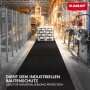 KARAT Gummiläufer, fein gerippt, als Bodenschutz in Industriehalle. Rutschfeste Gummimatte.