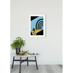 Komar Wandbild: Mickey Mouse im Tunnel, 30x40 cm. Dekoratives Bild für Kinderzimmer.