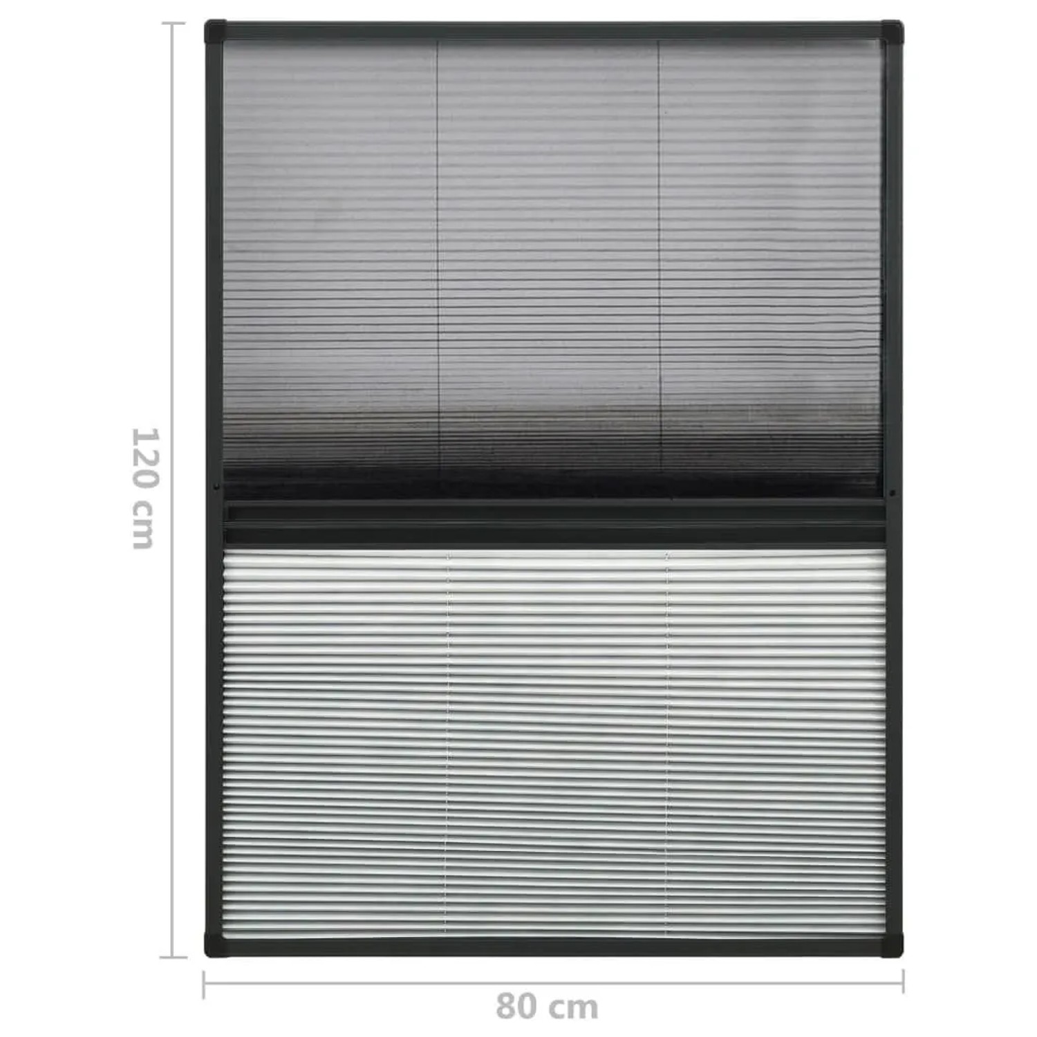 vidaXL Insektenschutz-Plissee für Fenster Alu 80x120 cm mit Jalousie 148684_7