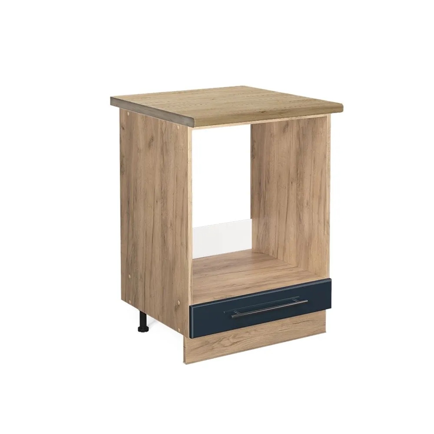 Vicco Herdumbauschrank Fame-Line DunkelBlau Hochglanz Goldkraft Eiche 60 cm AP Eiche