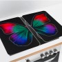 Wenko Herdabdeckplatten Butterfly by Night, 2er Set mit farbigem Schmetterlingsmotiv.