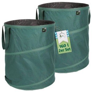 TTL GARDEN Pop Up Laubsack PREMIUM 160 L 2er Set Gartensack  220 G/QM Selbststehend Faltbar