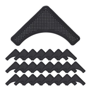 Relaxdays Teppich Antirutsch Pads 24er Set PU Schwarz Selbstklebend 0,2 cm x 9,5 cm x 9,5 cm