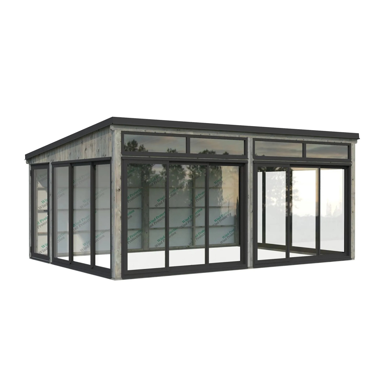 Palmako Holz-Gartenhaus Saga Slide Pultdach Tauchgrundiert 582 cm x 420 cm