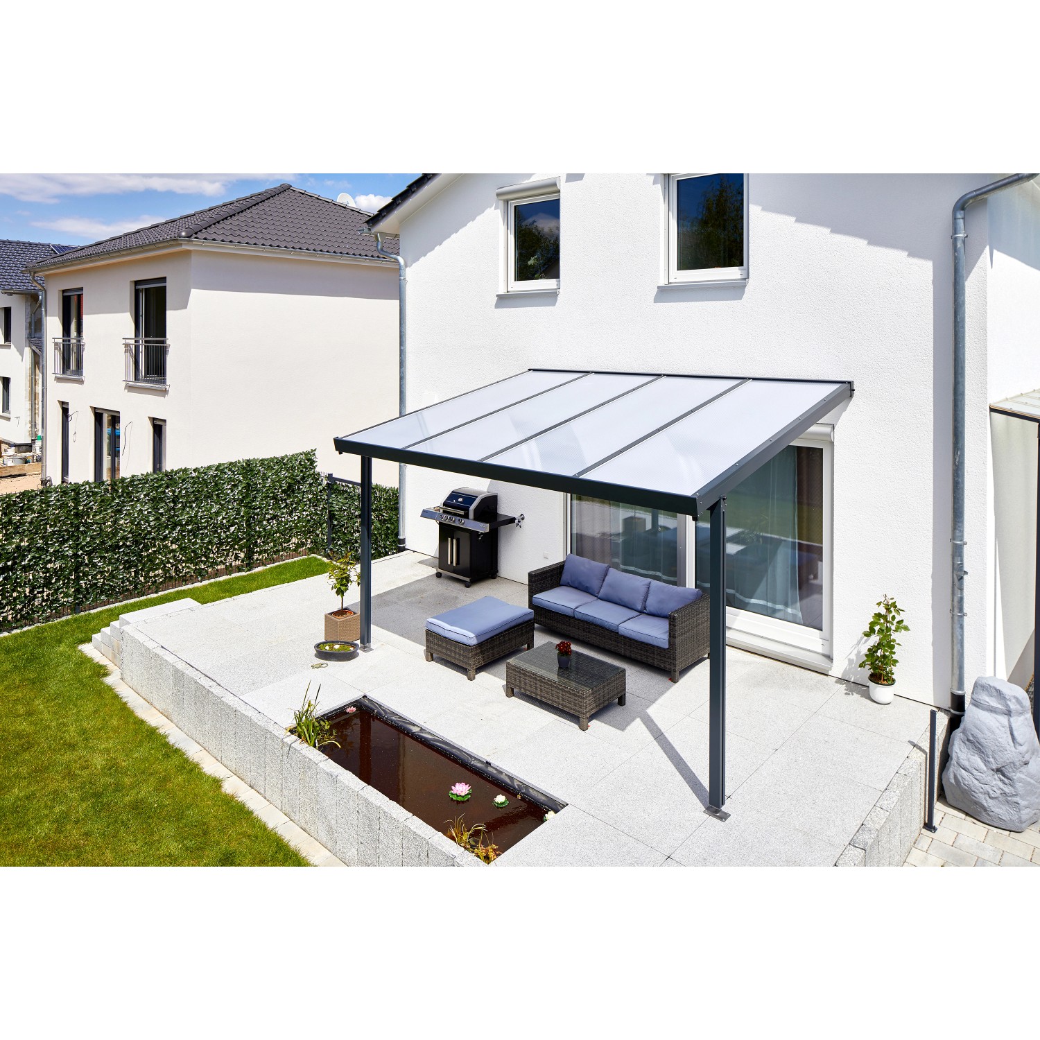 Terrassenüberdachung Premium (BxT) 309 cm 306 cm Anthrazit Polycarbonat OBI x kaufen Opal bei