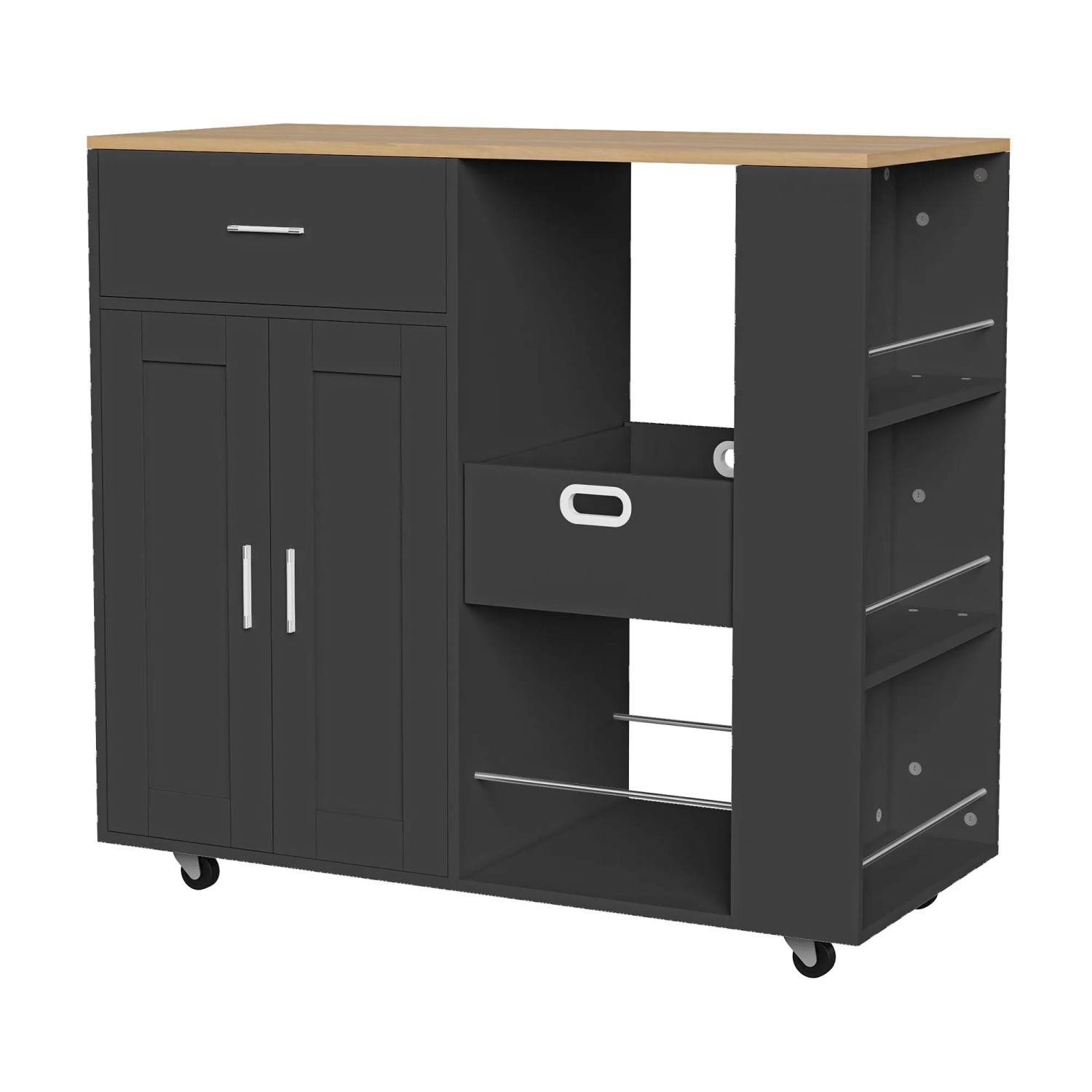 PXloue Küchenwagen auf Rollen Sideboard mit Schublade Arbeitsplatte & Handt günstig online kaufen