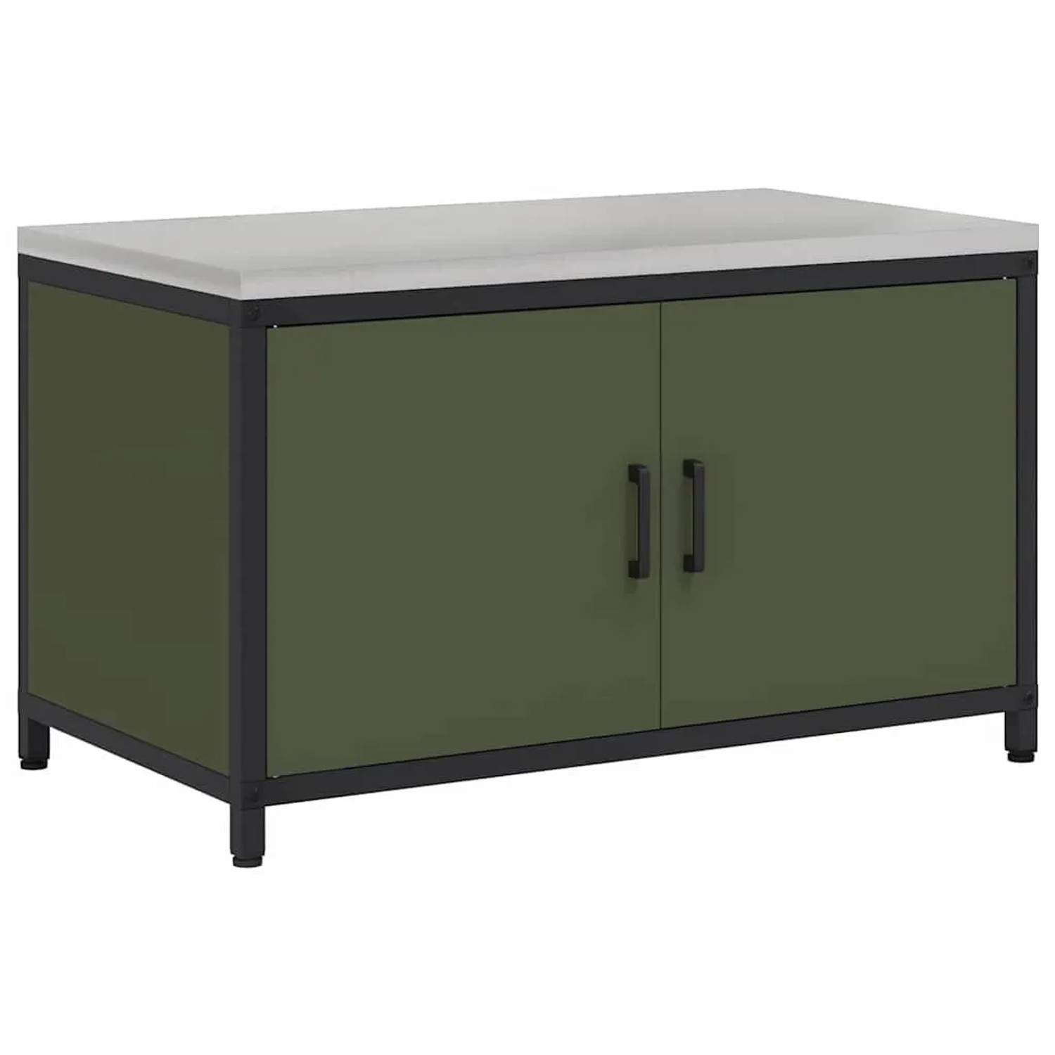 vidaXL Küchenaufbewahrung mit Regal Olive Grün 60 x 50 x 92 cm Stahl 874999 günstig online kaufen