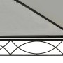 Detailansicht der creme-farbenen MCW Pergola Calpe 5x3m mit Stahlgestell und dekorativen Metallelementen.